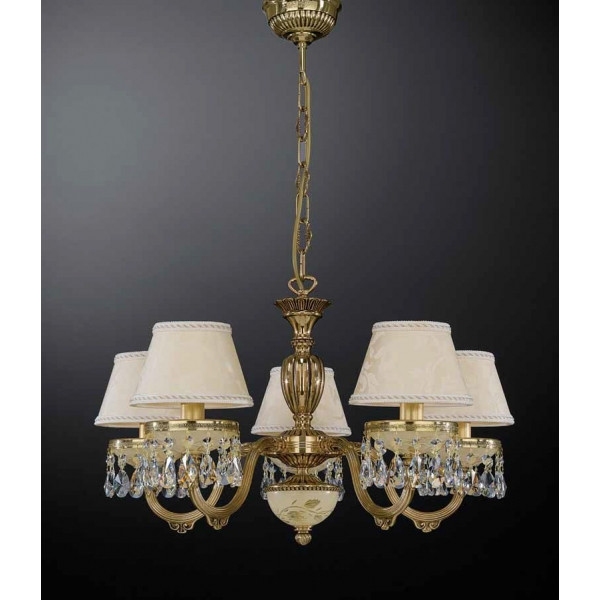 Люстра RECCAGNI ANGELO L 6523/5 золото/скло/тканина/кришталь