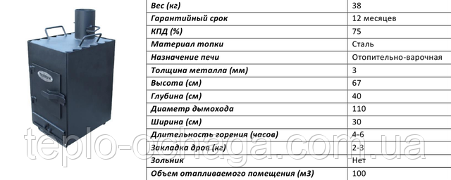 печь отопительно варочная