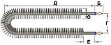 ТЕН 2500W, сухий, ребровий, неіржавка сталь, U-подібний, Lr = 1400 мм, d = 13 мм, фото 2