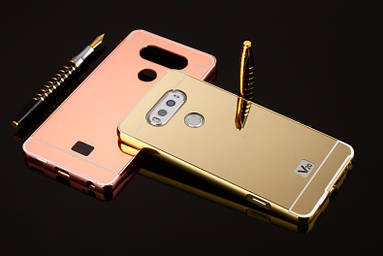Металевий дзеркальний чохол бампер Mirror для LG V20 (4 кольори в наявності)