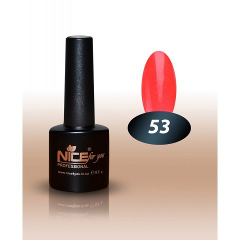 Гель-лак Nice for you No 53 рожево-кораловий з мікроблеском 8,5 мл