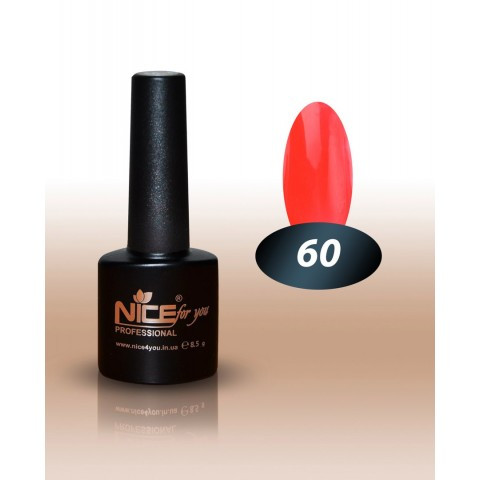 Гель-лак Nice for you No 60 яскраво-червоний червоний 8,5 мл