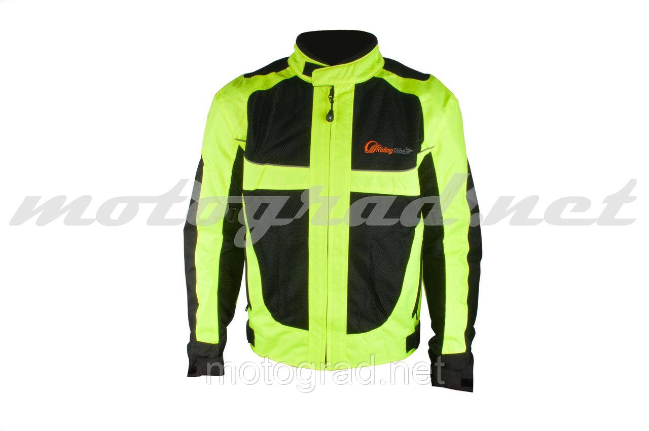 Мотокуртка Riding Tribe чорно-салатова малюнок квадрати, фото 1