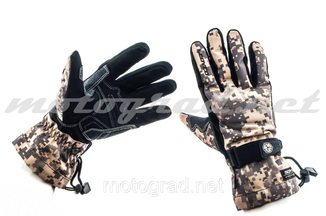 Мотоперчатки утеплені SCOYCO камуфляж асфальт, фото 1