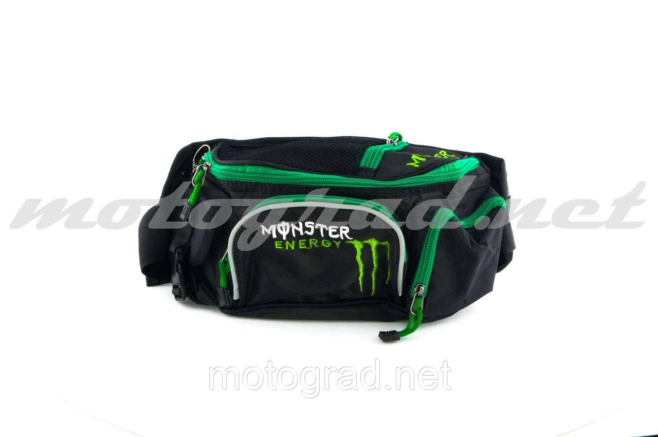 Сумка чорно-зелена на пояс MONSTER