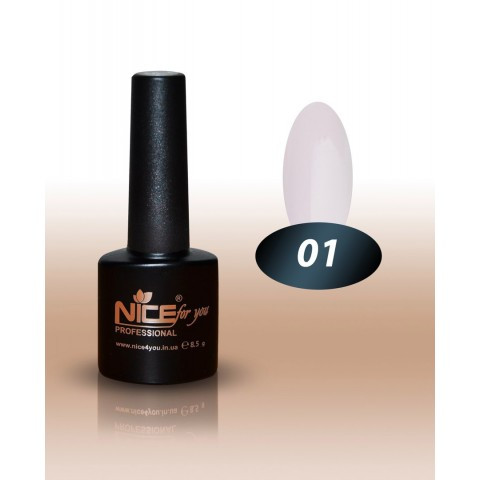Гель-лак Nice for you No01 білий, емаль 8,5 мл