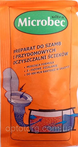 Мікробек ультрапорошок препарат для септиків, вигрібних ям і дачних туалетів 18 шт. по 25 г, фото 2