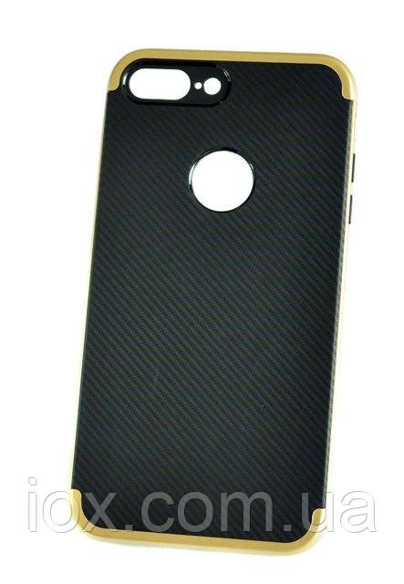М'який чохол-накладка IPAKY Carbon для Iphone 7 Plus чорно-золотий
