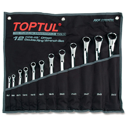 Набір накидних ключів 6-32мм (кут 45°) 12ед. Toptul GAAA1202 (Тайвань), фото 1