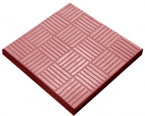 Тротуарная плитка LAND BRICK "Шоколадка" 300х300х30 мм красная