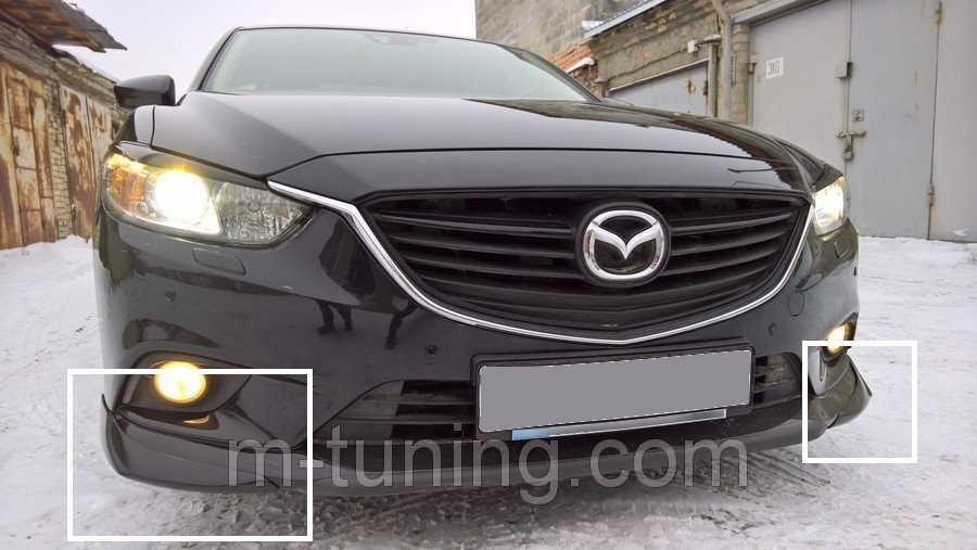 Клики Mazda 6 GJ (12-15) тюнінг губа на передній бампер, фото 1