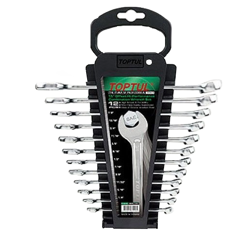 Набір ключів комбінованих на холдере 12 шт. дюймовий 1/4"-7/8" Toptul GBAC1201 (Тайвань), фото 1