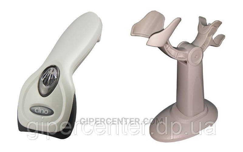 Ручний сканер для штрих-кодів Cino F560 сірий (RS-232) з підставкою Hands-Free Smart Stand