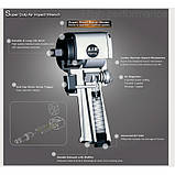 Пневмогайковерт 1/2" 678 Nm 9500об/хв супер-короткий Toptul KAAQ1650 (Тайвань), фото 3