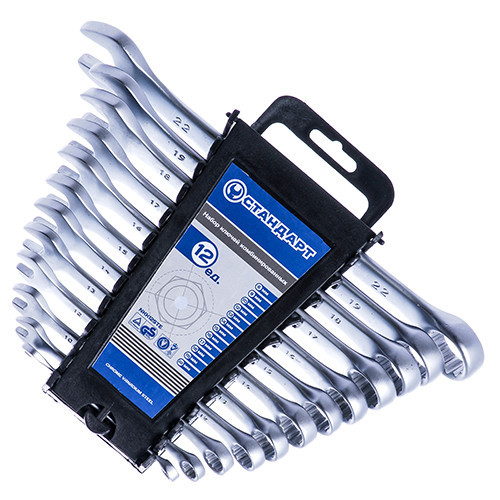 Набір ключів комбінованих 12 од. "Євро" на холдере "СТАНДАРТ" NKK12STE, фото 1