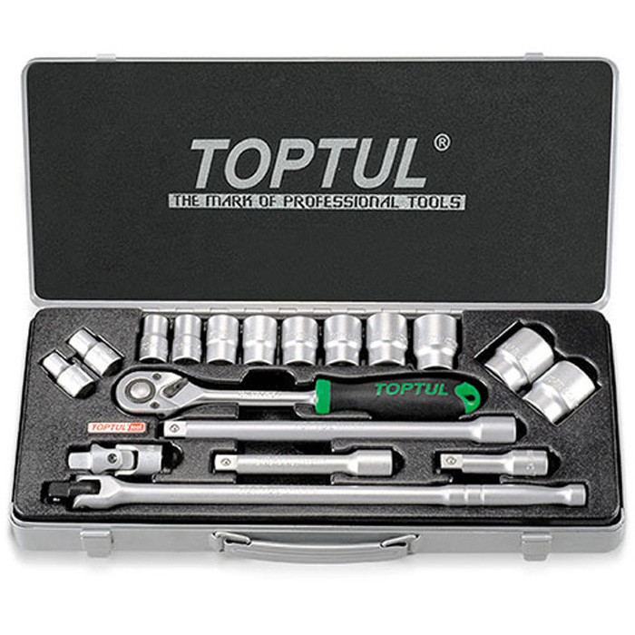 Набір інструменту 1/2" 18ед. (6-гр.) Toptul GCAD1802 (Тайвань), фото 1