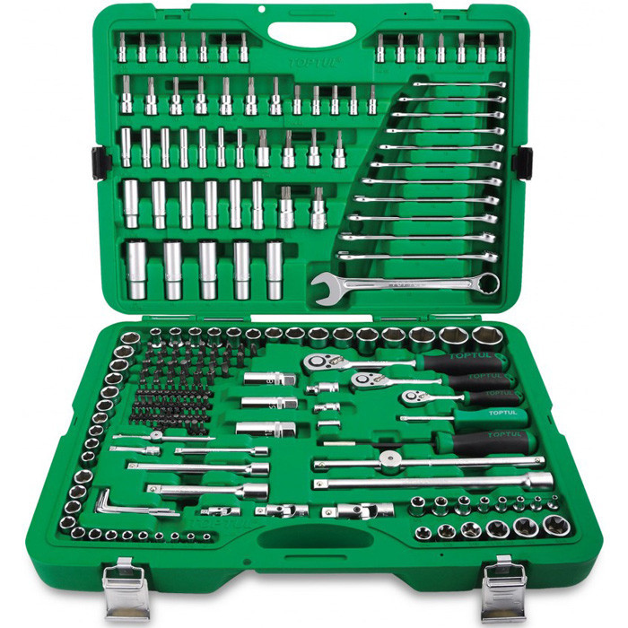 Набір інструменту комбінований 1/4"&3/8"&1/2" 216ед. Toptul GCAI216R (Тайвань), фото 1