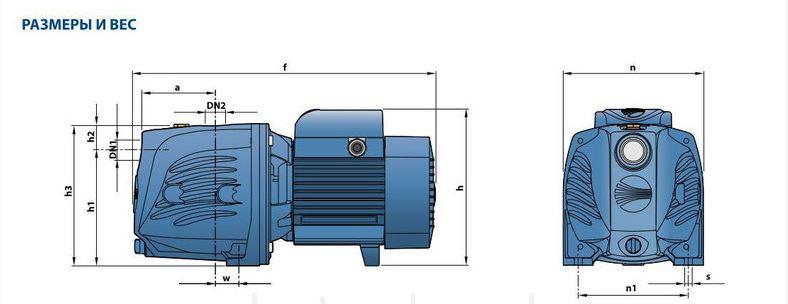 Насос центробежный Pedrollo JSWm 3BH-N, 1500 Вт, 4.8 м3/ч, 76 м - фото 2 - id-p542590856