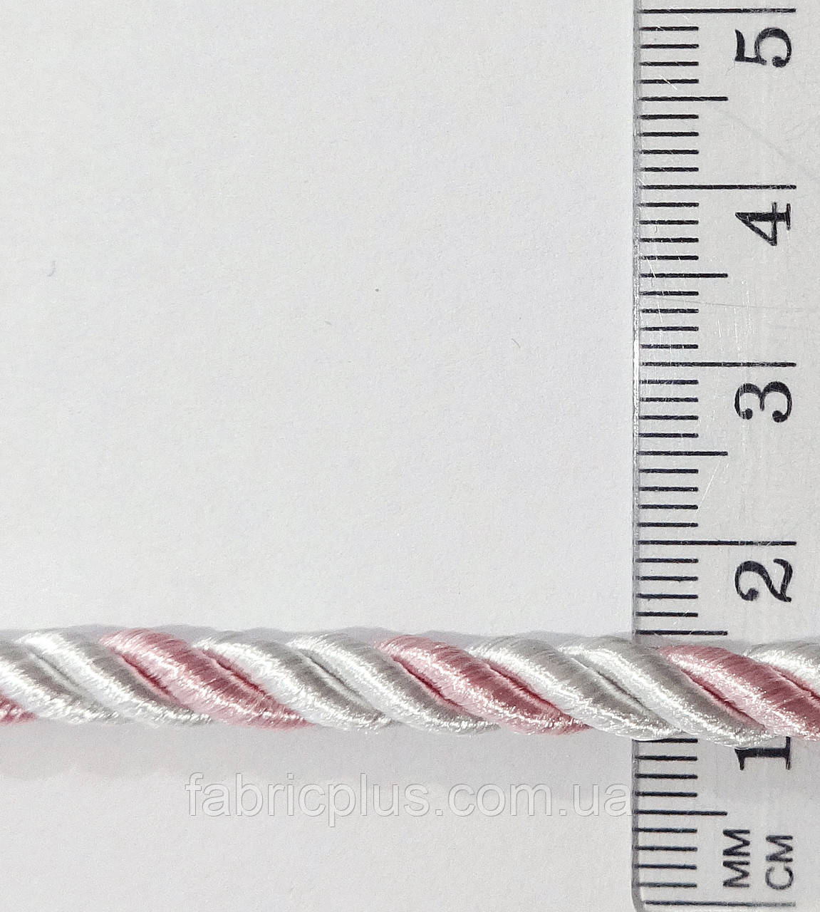 Шнур шторный атласный 5 мм белый/розовый - фото 2 - id-p542583717