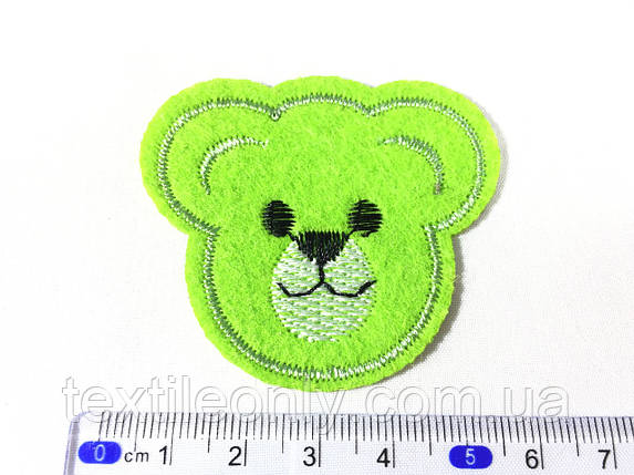 Нашивка Ведмедик Teddy bear зелений 50х50 мм, фото 1