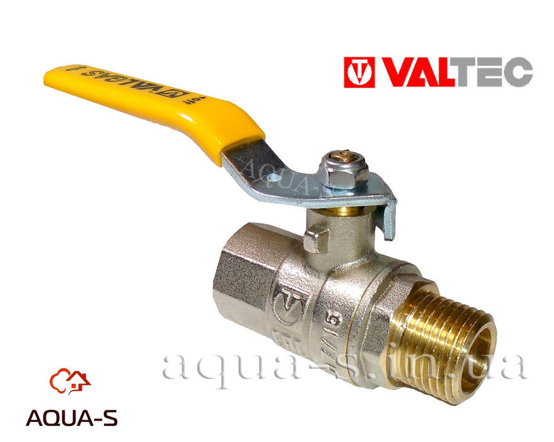 Кран газовий Valtec VALGAS DN 1/2" (ВН) сталева ручка (Італія) VT.272.N.04, фото 1