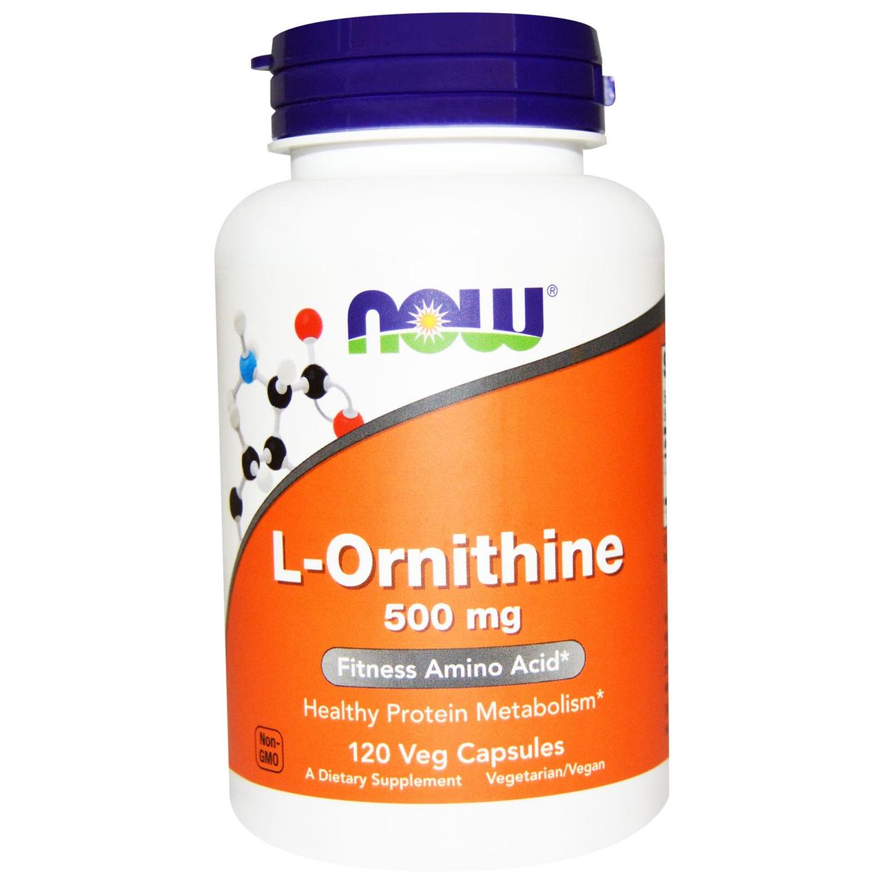 Орнітин, L-Ornithine, Now Foods, 500 мг, 120 капсул