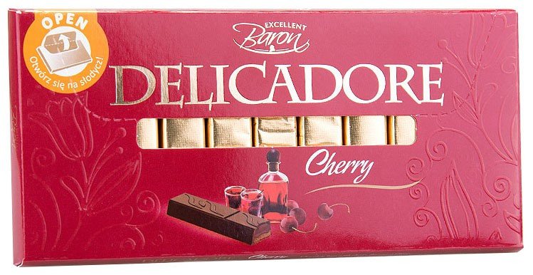 Шоколад темний молочний Baron Delicadore Вишня, 200 г