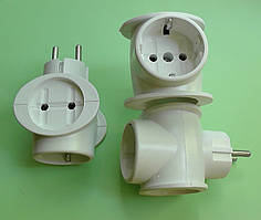 Трійник електричний 220V 10A з заземленням