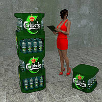 Напольные торговые стойки для пива Carlsberg