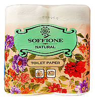 Туалетная бумага Soffione Natural белая (3 слоя, 150 листов) - 4 рулона