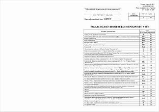 Табель обліку використання робочого часу, офсет, А3, 100 арк., 1+1, Ф-ма П-5