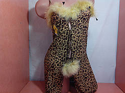Еротичний комплект леопардовий зі стрингами в комплекті розмір 44-46