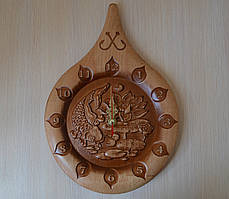 Дерев'яний різьблений годинник "Крапля" - подарунок рибалці