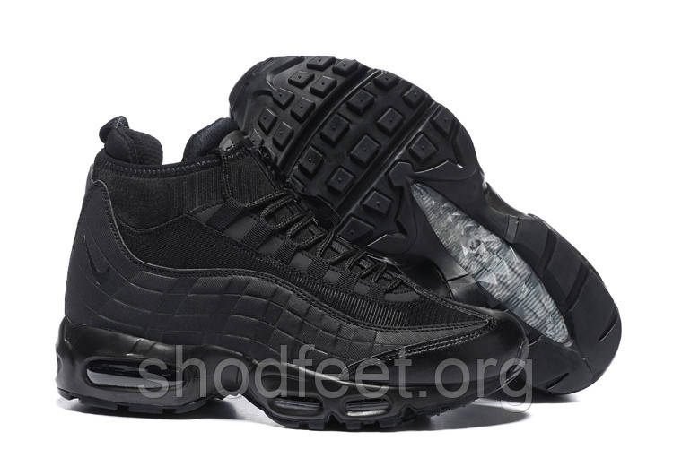 Чоловічі кросівки Nike Air Max 95 Sneakerboot Triple Black, фото 1
