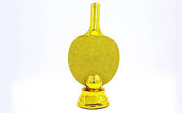 Нагорода спортивна Пінг Понг (статуетка нагородна ракетка для пінг понгу) C-1341-A2: 25х12х7,5см