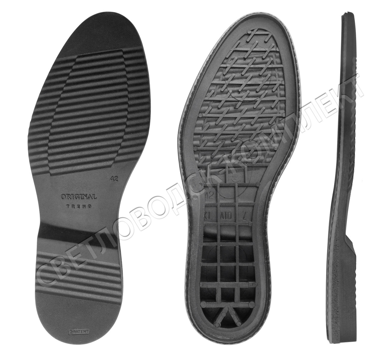 Підошва для взуття Клайд-2 (Klaid-2), кол. чорний + сірий, фото 1