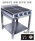 Енергоощадна індукційна плита Skvara Sif 4.14 (4х3,5 кВт) професійна 4-конфоркова , фото 2