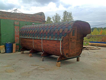 Баня-бочка на три відділення