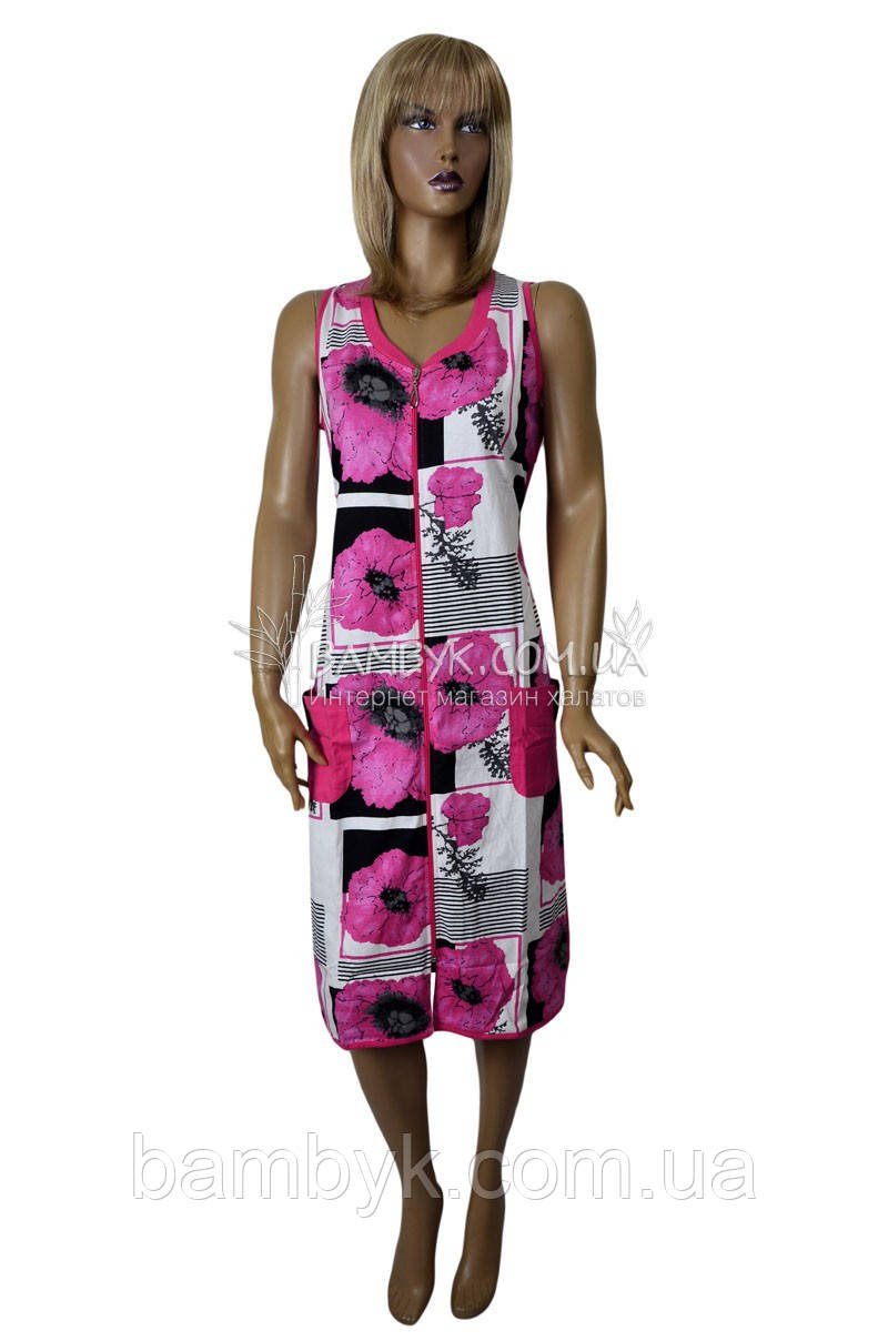 Халат жіночий літній без рукав трикотажний Birlik №5296, фото 1