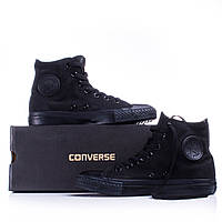 Кеди в стилі Converse ALL STAR (конверси) Чорні високі в коробці