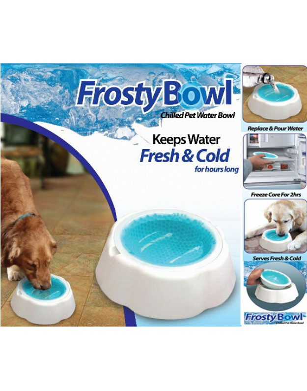 Охолоджувальна миска для води для хатніх тварин Frosty Bowl, Миска для собак з охолоджувальним гелем - фото 4 - id-p543136216