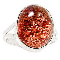 Серебряное кольцо с лодолитом "Красное море" , размер 19.7