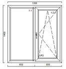 Вікно VEKA 1300*1400