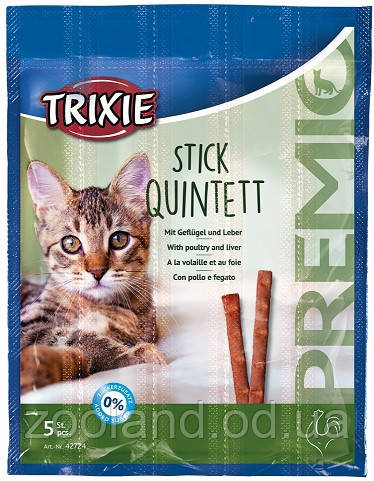 42724 Trixie Premio Stick Quintett палички з куркою та печінкою, 5 г/5 шт.