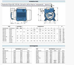 Насос вихровий Pedrollo PQm 60, 370 Вт, 2,4 м3/год, 40 м, фото 3