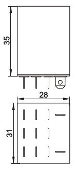 Габаритные размеры реле LY-3