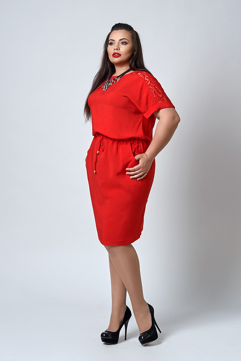 Сукня мод №518-2, розмір ,52,54,56 червоне