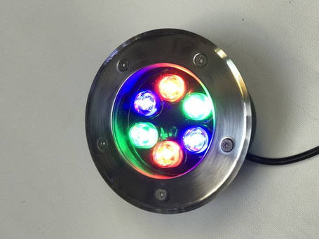 Світлодіодний тротуарний лінзованний світильник LM11 6W RGB-IP65 220V Код.58901, фото 1
