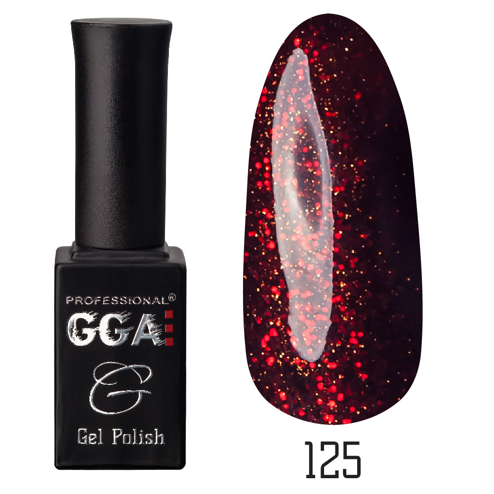 Гель-лак GGA №125 Deep Red Shimmer 10 мл.