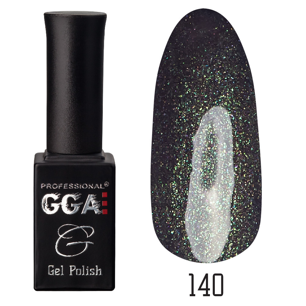 Гель-лак GGA №140 Deep Gray Shimmer 10 мл.